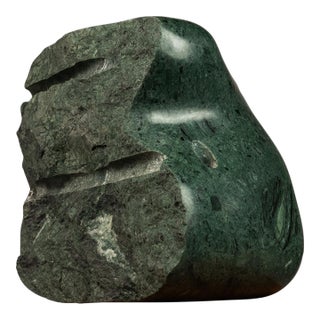 One of One Abstract Organic Modern "Fractured Vase" Sculpture in Guatemalan Green Marble by Mark Leblanc for Leblanc Studios, Usa, C. 2020s For Sale