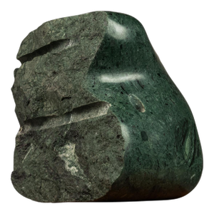 One of One Abstract Organic Modern "Fractured Vase" Sculpture in Guatemalan Green Marble by Mark Leblanc for Leblanc Studios, Usa, C. 2020s