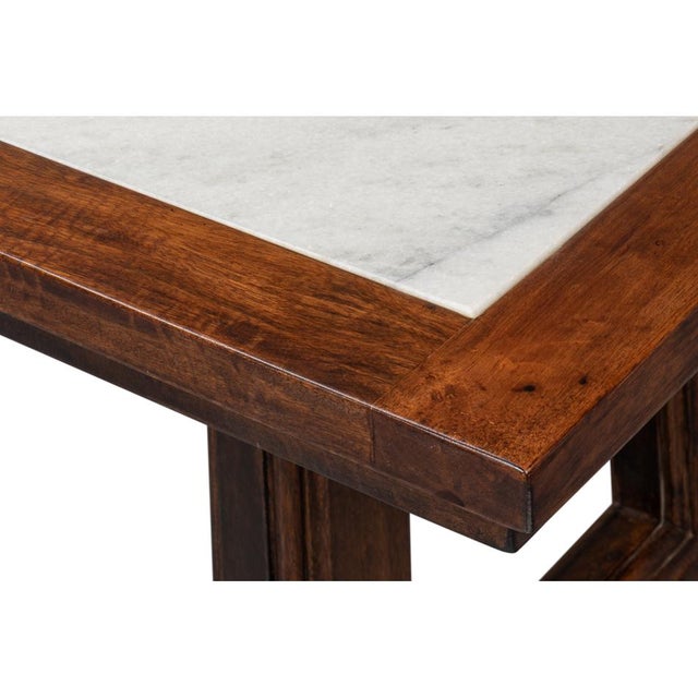Modern Geometric Marble Top Dining Table For Sale In Raleigh - Image 6 of 12