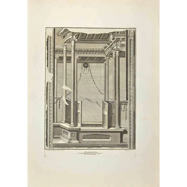 Temple from "Antiquities of Herculaneum" is an etching on paper realized by Francesco La Vega in the 18th Century. Signed...