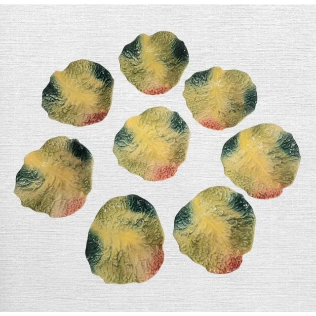 Ceramic Vintage Italian Cabbage Leaf Curved Colorful Dodie Thayer Style Serving Bowls- Set 8 For Sale - Image 7 of 8