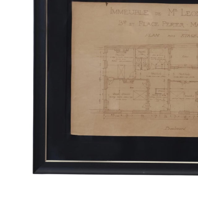 Early 1900's French Architectural Drawing - Horizontal M For Sale - Image 4 of 4