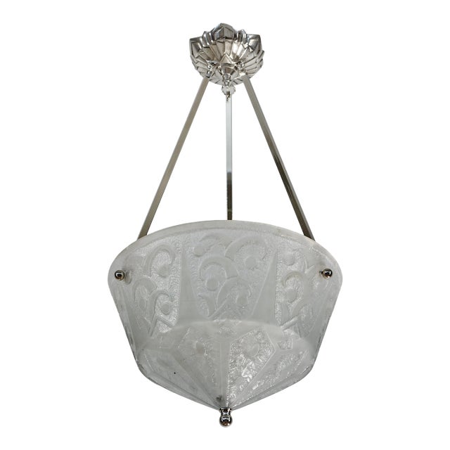 French Art Deco Pendant Light by Daum 1930 France For Sale