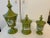 Vintage Green & Gold Lidded Jars With White Couple & Cupid Scene -Set of 3 For Sale - Image 11 of 11