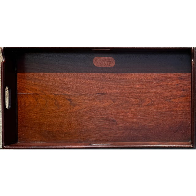 Brown Mahogany Serving Tray on Stand, England, Circa 1890 For Sale - Image 8 of 8