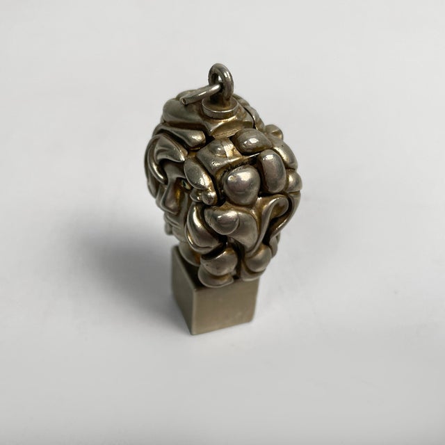 1970s Spanish Metal Micro Portrait de Michèle Sculpture by Miguel Berrocal, 1970s For Sale - Image 5 of 9
