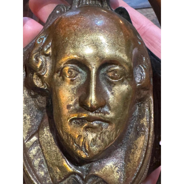 Bronze Antique Bronze 19th Century William Shakespeare Doorknocker For Sale - Image 8 of 9
