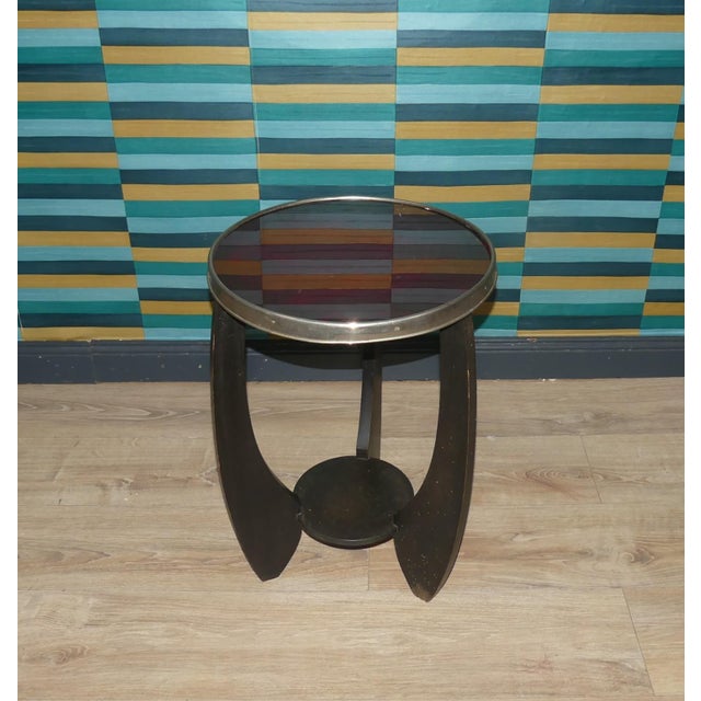 Wood Art Deco Amsterdam School Side Table, Netherlands For Sale - Image 7 of 13