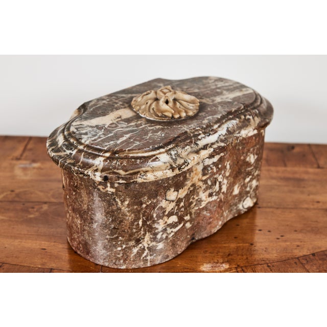 Antique, French, Chocolate Marble Box For Sale In Los Angeles - Image 6 of 7