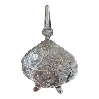 Mid 20th Century Lausitzer German Large Crystal Dish For Sale