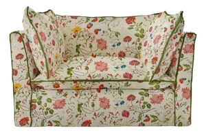 Sophie Conran Coco Loveseat with Contrast Welt Knife Edge Cushion in Andrew Martin Wildwood Ivory