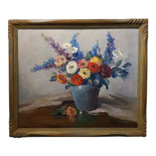 1920s Nell Walker Warner Floral Still Life Oil Painting For Sale