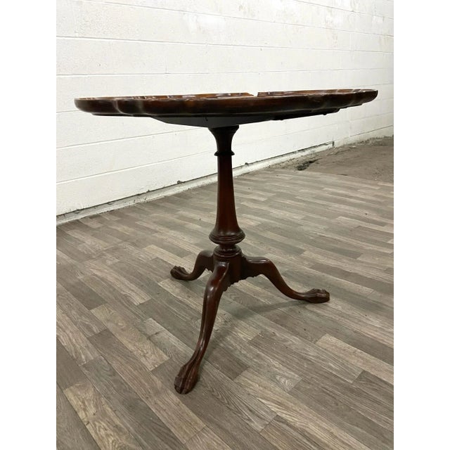 Imperial Furniture, Grand Rapids Vintage Imperial Furniture 30" Genuine Mahogany Tilt Top Pie Crust Table For Sale - Image 4 of 12
