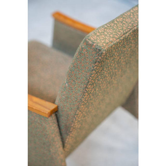 Set of Vintage Armchairs in Oak Wood and Embossed Fabric, Former Czechoslovakia, 1970s For Sale - Image 6 of 18
