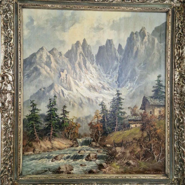 Jakob Hecker, Alpine Landscapes, Oil Painting, Framed For Sale - Image 4 of 9