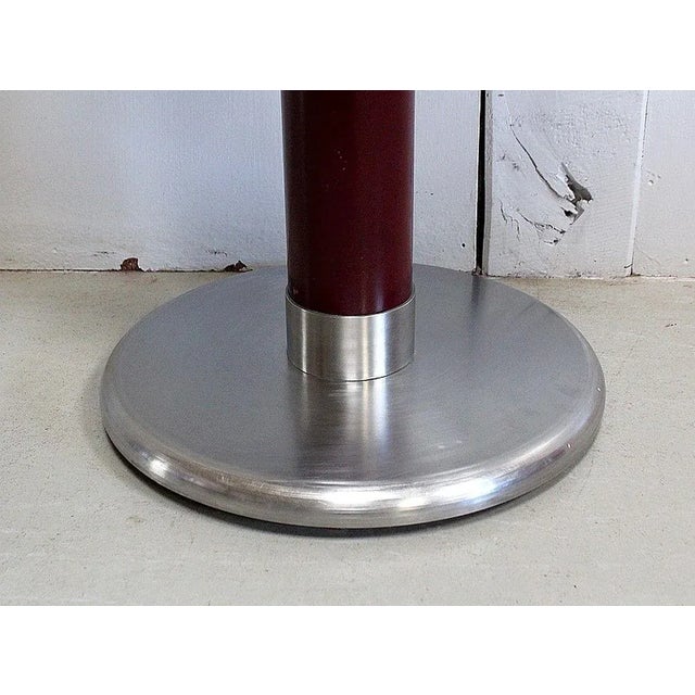 Small Circular Brushed Stainless Steel Pedestal Table, 1920s For Sale - Image 15 of 18
