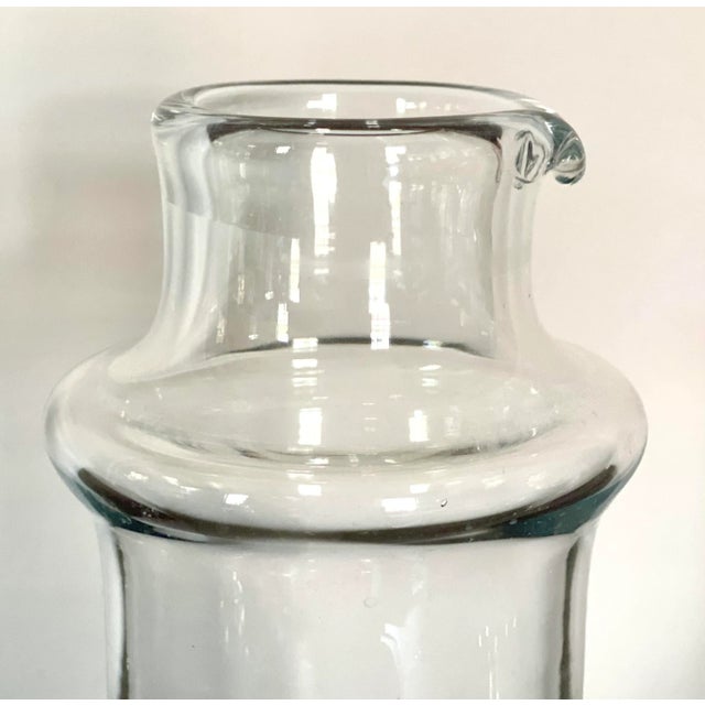1970s Vintage Mid Century Modern Per Lutken for Holmegaard Clear Glass Carafe or Spirits Bottle For Sale - Image 5 of 7