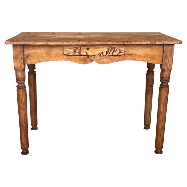 Brown Early 20th Century Spanish Country Pine "Mobila " Sofa Table or Console table with Drawer For Sale - Image 8 of 18