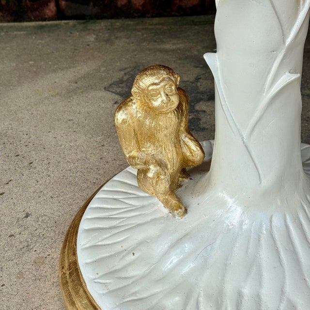 Late 20th Century Palm Beach Regency Parcel Gilt Monkey and Palm Tree Dining Table -Newly Painted For Sale - Image 9 of 12