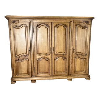 Vintage French Style Wardrobe in Oak For Sale