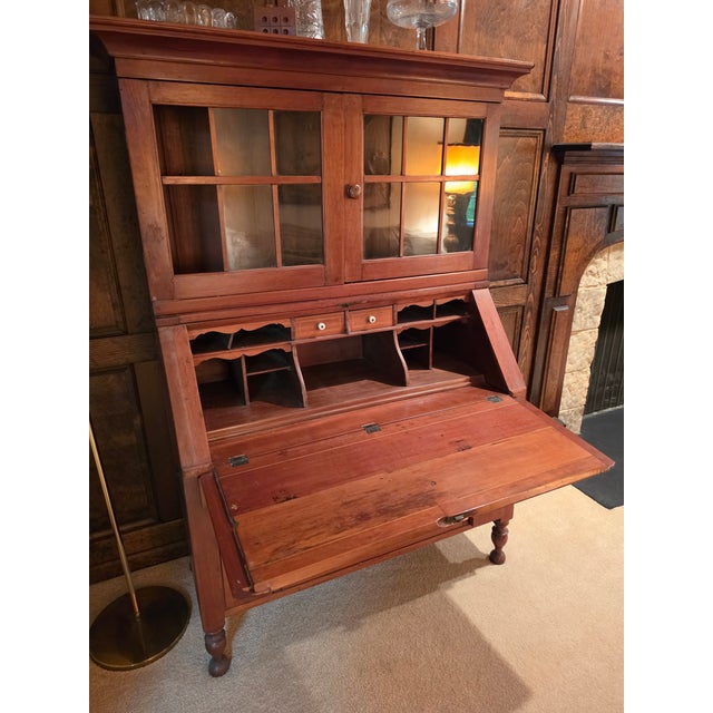 American Early 19th Century Ohio Valley Cherry Secretary Desk With Hidden Compartment For Sale - Image 3 of 18