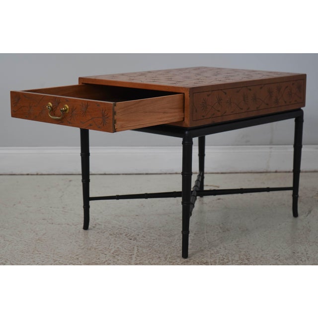 Kittinger Pair of Kittinger Faux Bamboo Modern Design Side Tables For Sale - Image 4 of 18