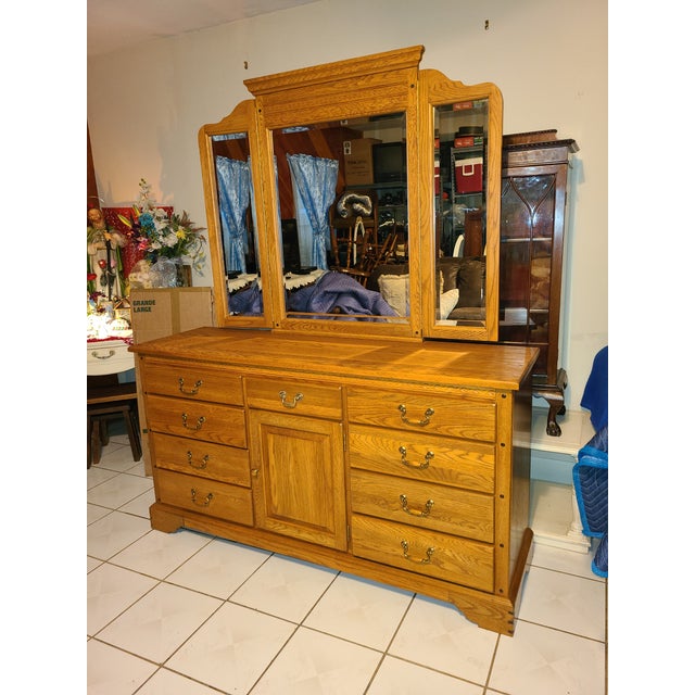 Vintage Kincaid Dresser With Tri Fold Mirror Chairish