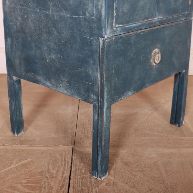 Green English Tray Topped Bedside Cabinet For Sale - Image 8 of 10