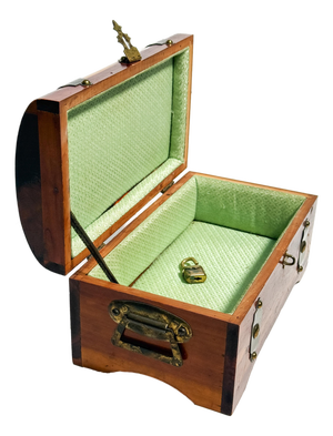 Vintage Art Deco Miniature Cedar Treasure Chest — Dated December 1927