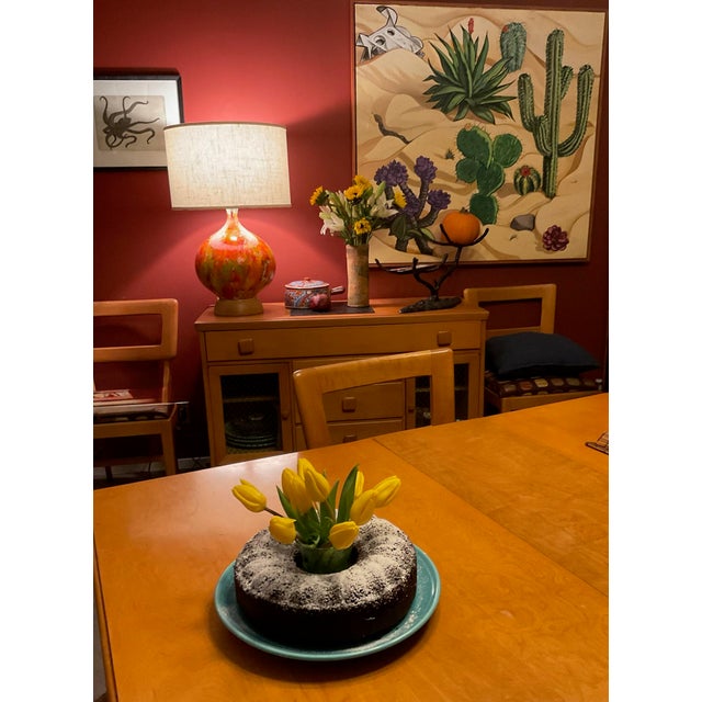 Mid-Century Modern Honey Finish 8-Piece Dining Set — In the Style of Heywood-Wakefield For Sale - Image 12 of 12