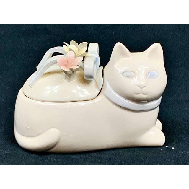 Vintage Ceramic Cat Box Chairish