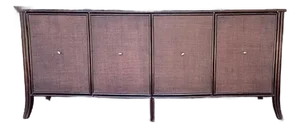 Modern Barbara Barry for Baker / McGuire Rattan, Oak & Raffia Sideboard Buffet