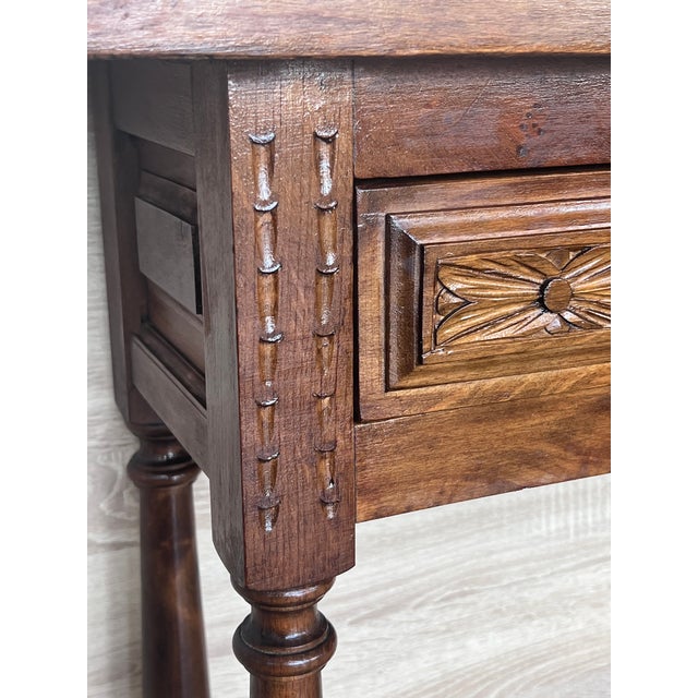 Early 20th Century Spanish Carved Console Table With Fluted Legs For Sale - Image 10 of 11