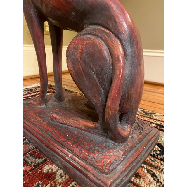 1970’s Hollywood Regency Style Life Size Whippet Dog Statue For Sale - Image 9 of 11