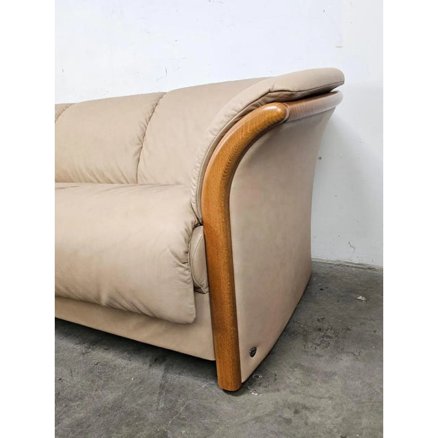Sand Leather Ekornes Stressless Sofa Manhattan For Sale - Image 8 of 12