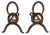 Antique Folk Art Style Andirons Horseshoe Construction - A Pair For Sale - Image 4 of 4