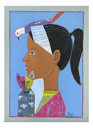 Mikolaj Malesza, Portrait, 2015, Acrylic on Cardboard