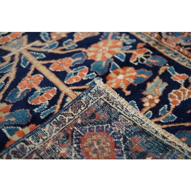 Navy Blue Antique Afshar Rug 3'11'' x 5'0'' For Sale - Image 8 of 9