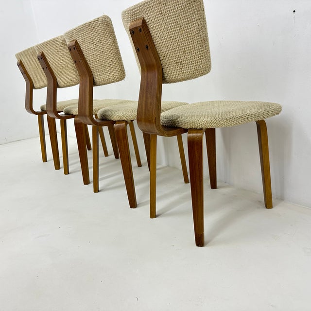 Dutch Plywood Dining Chairs by Cor Alons, 1960s, Set of 4 For Sale - Image 17 of 18
