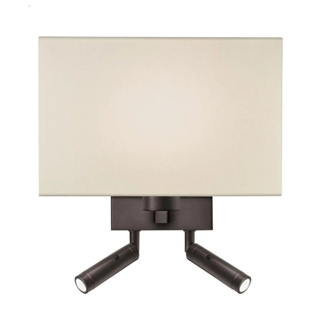 This Combination Wall Light Is For Twin Bed Configuration With Main Light Switched Remotely And Two Cylindrical Led Heads...