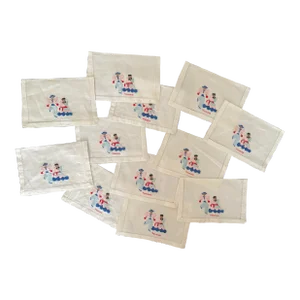 1950s Hand-Embroidered “Havana” Cocktail Napkins - Set of 12