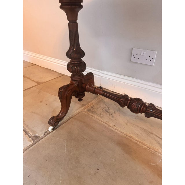 Antique Victorian Burr Walnut Card Table, 1860 For Sale - Image 6 of 11