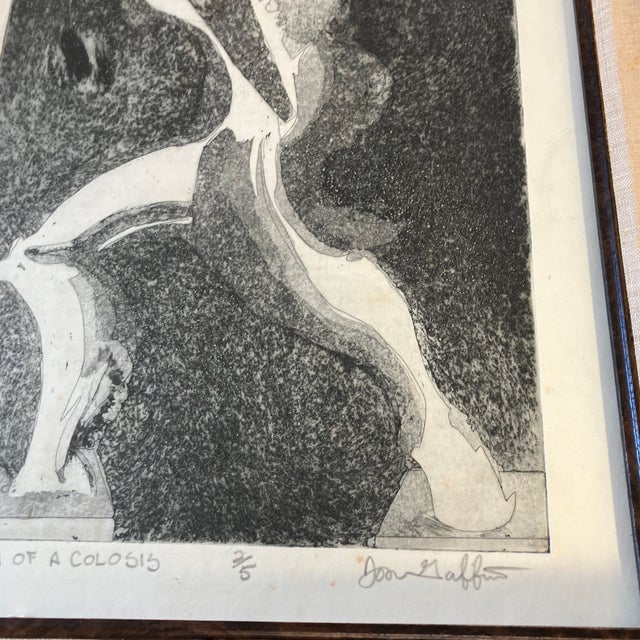 Original 11 x 14 print on paper pencil signed numbered & titled Overall size with vintage frame with aged linen liner is...