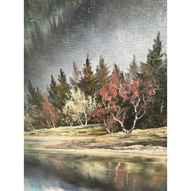 1930s Joachim Lemke Mountain Lake Landscape Oil Painting, Unframed For Sale In Aspen - Image 6 of 6