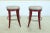 Metal Swaim Round Red Lacquer Counter Bar Chair Stools - a Pair For Sale - Image 7 of 7