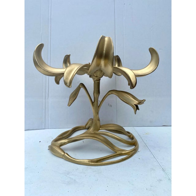 1960s Arthur Court Style Gilt Metal Lyli Side Table . For Sale - Image 9 of 12