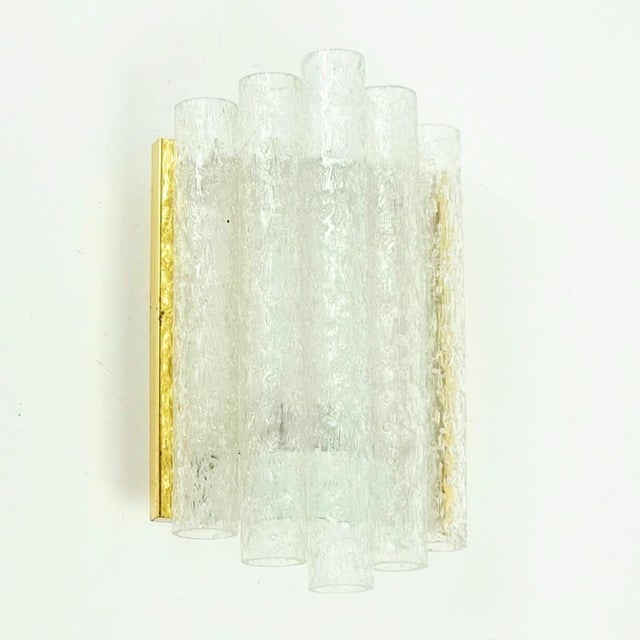 Mid-Century Modern Mid-Century Modern Ice Glass Wall Lights from Doria, Germany, 1960s, Set of 2 For Sale - Image 3 of 11