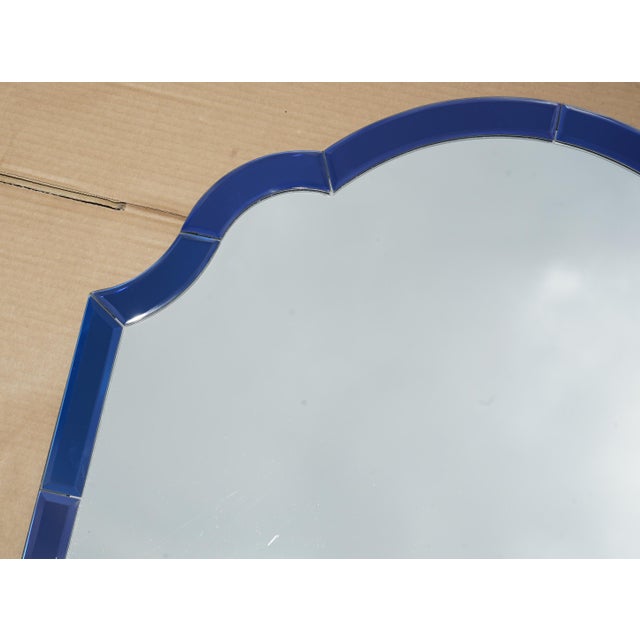 Mid-Century Modern Style Cobalt Blue Wall-Mounted Mirror, Italy For Sale - Image 6 of 11