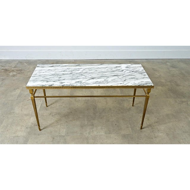 Early 20th Century Early 20th Century French Brass and Marble Coffee Table For Sale - Image 5 of 11
