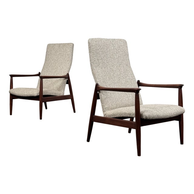GFM-64 High Back Lounge Chairs by Edmund Homa, 1960s, Set of 2 For Sale